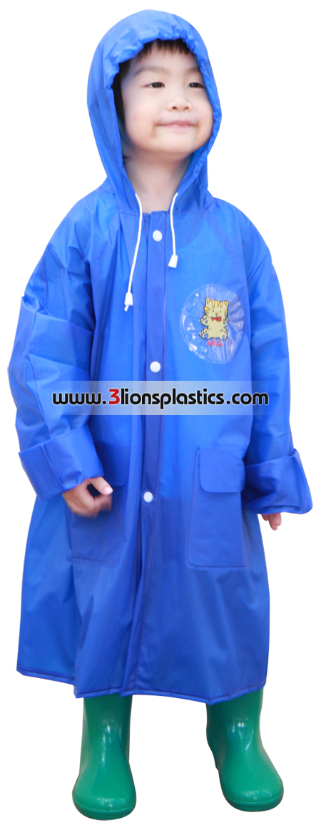 30-RC005 เสื้อกันฝนเด็ก แบบผ่าหน้า - โรงงานผลิตเสื้อกันฝน
